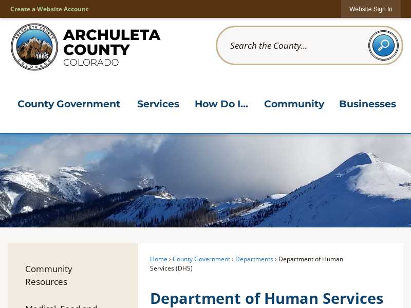 Archuleta County Department of Human Services - Pagosa Springs