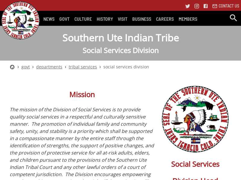 Southern Ute Indian Tribe Tribal Services - Ignacio