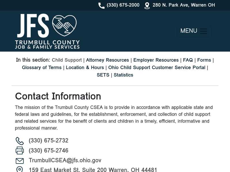 Trumbull County Child Support Enforcement agency